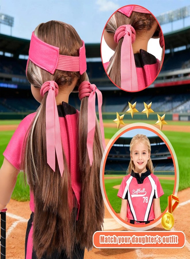 ARTST Softball Uniform Doll Outfit-American 18 inch Doll Clothes and Accessories Set Including Hat Pink Baseball Clothing Bat Shoes Socks and Hairbow,Gifts for Girls&Boys(NO Doll) - Image 5